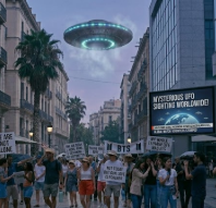 UFO sighting NYC," "UFO videos viral," "extraterrestrial life news," "UAPs trending," "New York City UFO