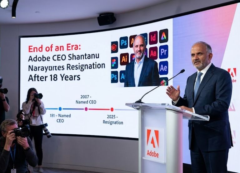 Shantanu Narayen Resigns, Adobe CEO News, Tech Leadership Changes 2026, Adobe Subscription Model History, Future of Adobe AI.