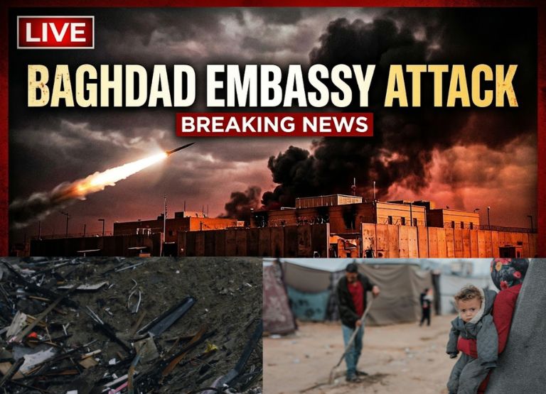US Embassy Baghdad missile attack, Baghdad missile attack news, West Asia tension latest update, Iraq embassy strike 2026, Middle East breaking news