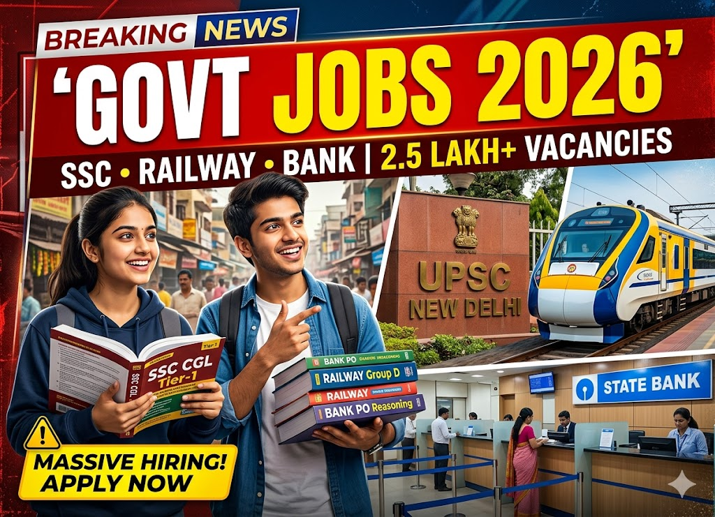 Latest Government Jobs 2026 in India: Railway, SSC, Banking, UPSC & State Vacancies – Complete Guide